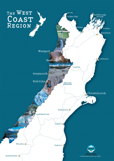 About West Coast DHB - Map of the West Coast Region